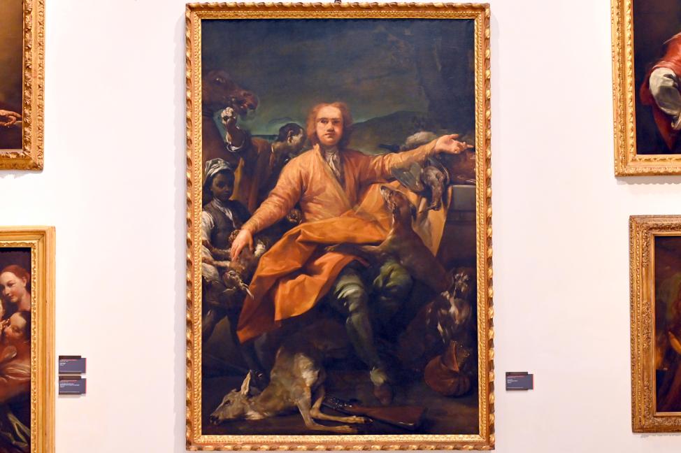 Giuseppe Maria Crespi (Spagnuolo) (1697–1733), Porträt eines Jägers, Bologna, Pinacoteca Nazionale, Saal 28, 1720–1725
