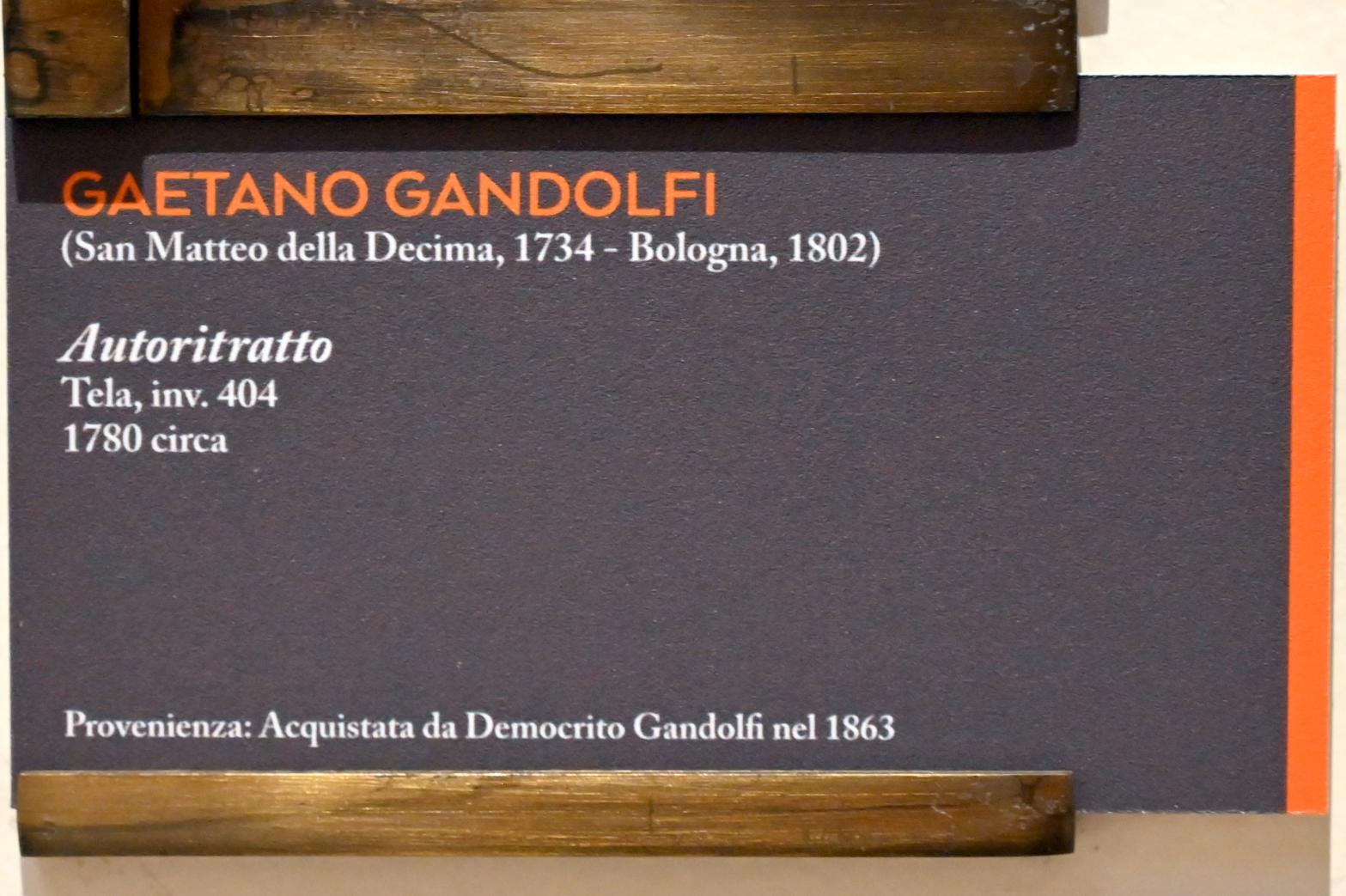 Gaetano Gandolfi (1755–1782), Selbstporträt, Bologna, Pinacoteca Nazionale, Saal 28, um 1780, Bild 2/2