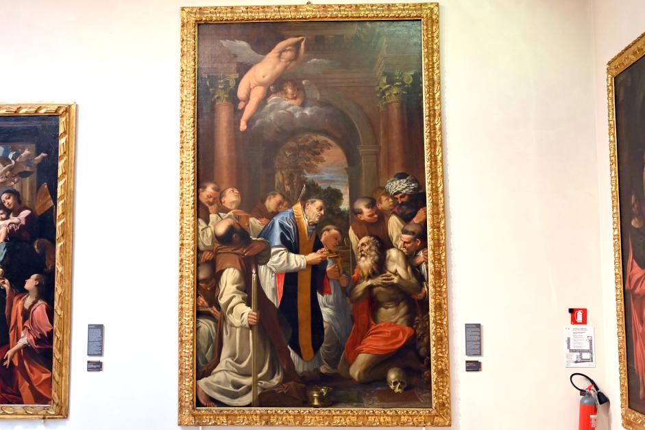 Agostino Carracci (1582–1601), Die letzte Kommunion des heiligen Hieronymus, Bologna, chiesa di San Girolamo della Certosa, jetzt Bologna, Pinacoteca Nazionale, Saal 23, 1591–1597