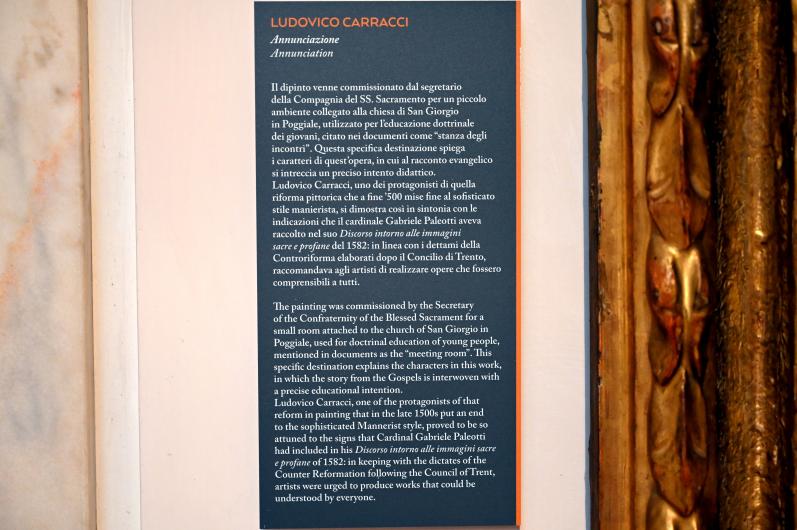 Ludovico Carracci (1582–1617), Mariä Verkündigung, Bologna, Chiesa di San Giorgio in Poggiale, jetzt Bologna, Pinacoteca Nazionale, Saal 23, 1584, Bild 3/3