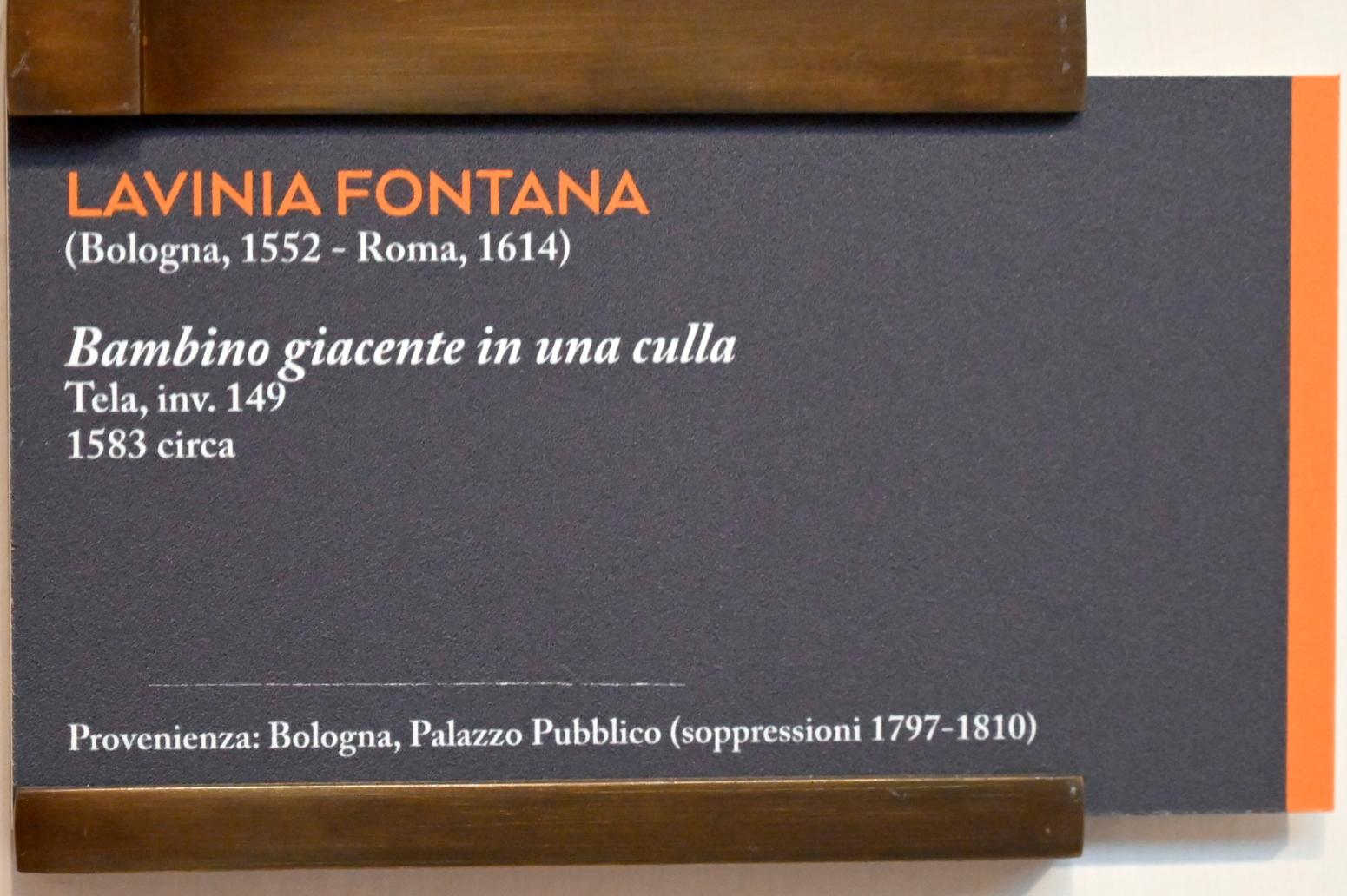Lavinia Fontana (1583–1584), Neugeborenes in einer Krippe, Bologna, ehem. Palazzo Pubblico, jetzt Bologna, Pinacoteca Nazionale, Saal 22, um 1583, Bild 2/2