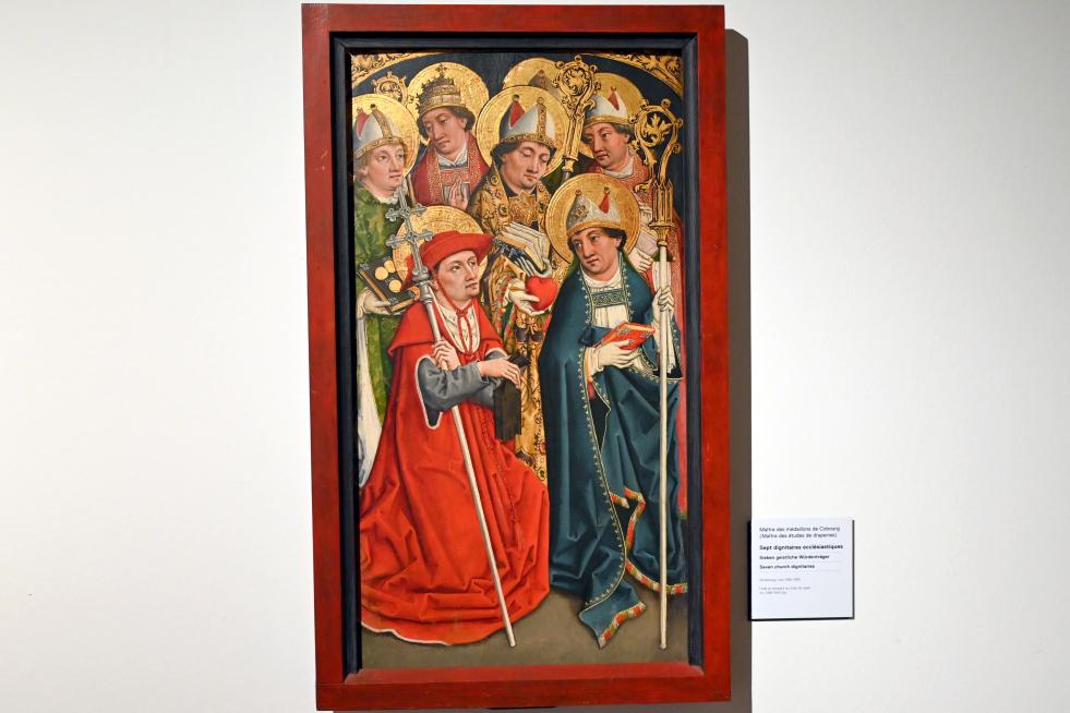 Meister der Coburger Rundblätter (1482–1490), Sieben geistliche Würdenträger, Straßburg, Musée de l’Œuvre Notre-Dame (Frauenhausmuseum), um 1480–1485