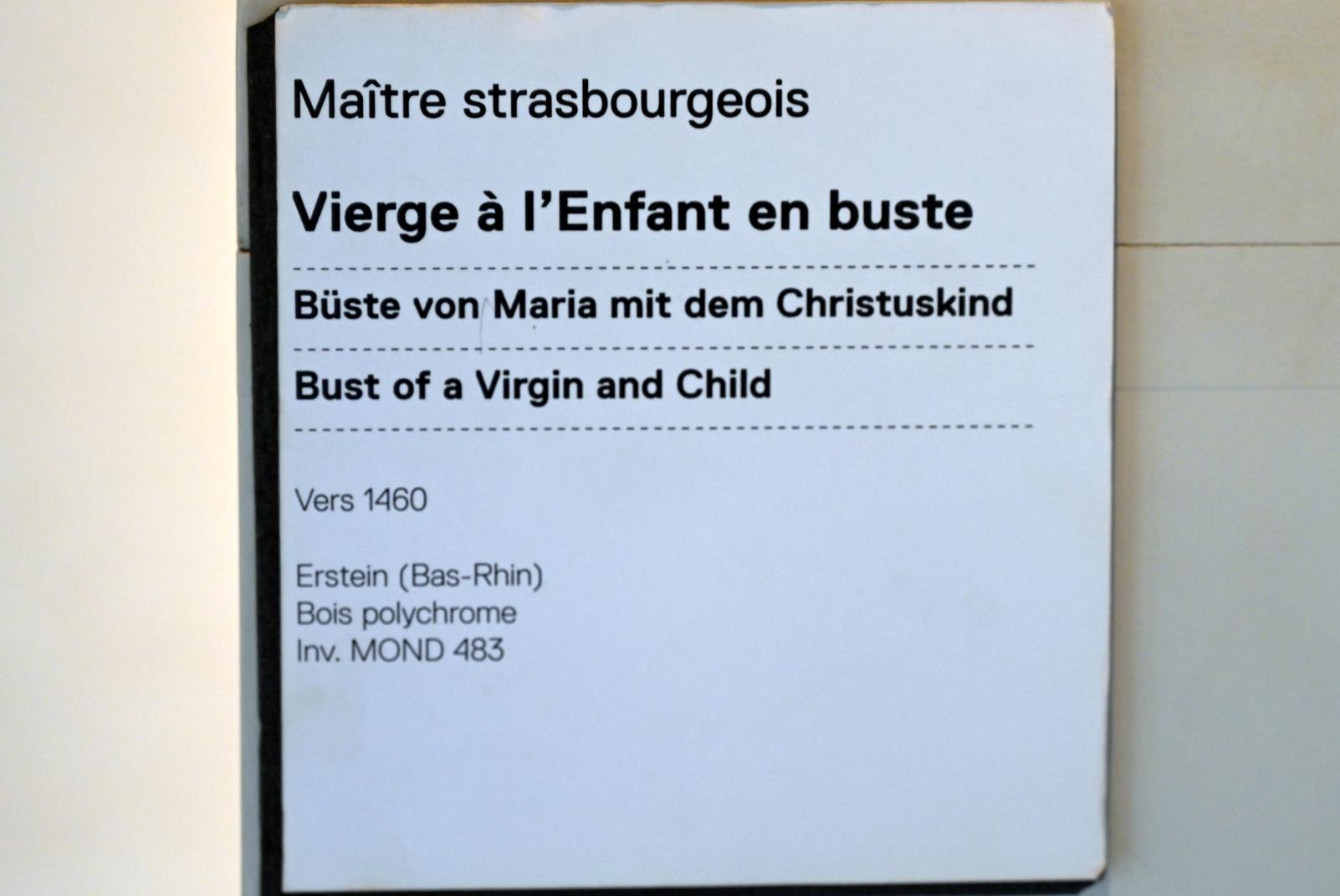 Büste von Maria mit Kind, Straßburg, Musée de l’Œuvre Notre-Dame (Frauenhausmuseum), um 1460, Bild 4/4
