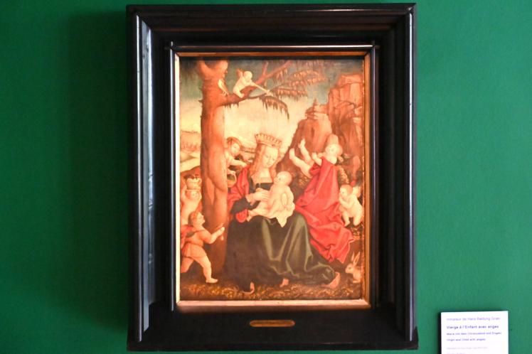 Hans Baldung Grien (Nachahmer) (1515), Maria mit dem Kind und sechs Engelsputten, Straßburg, Musée de l’Œuvre Notre-Dame (Frauenhausmuseum), um 1510–1520, Bild 1/2