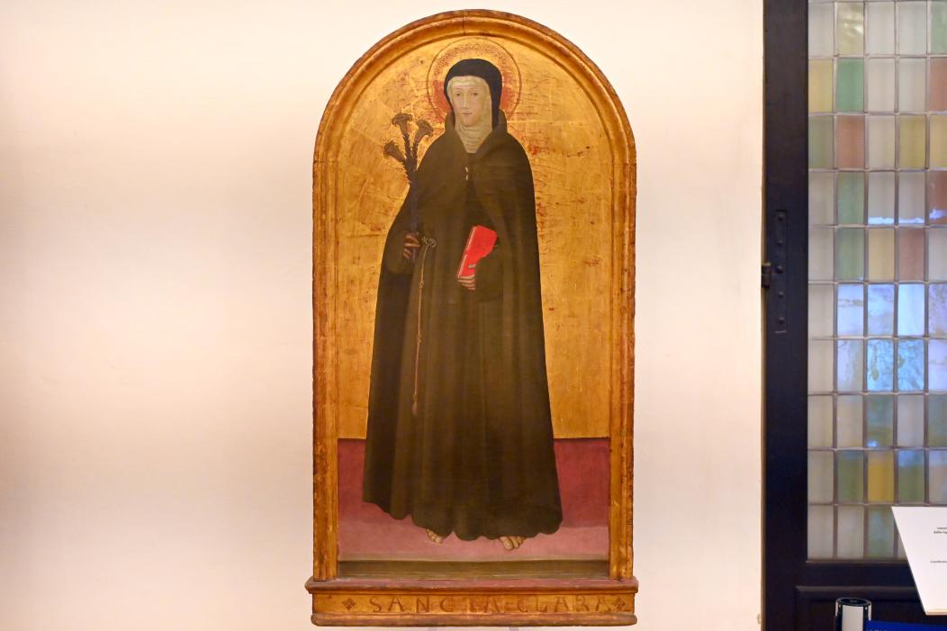 Maestro della Misericordia di Cagli (1437), Hl. Klara von Assisi, Urbino, Monastero di Santa Chiara, jetzt Urbino, Galleria Nazionale delle Marche, Saal 11, um 1425–1450, Bild 1/2