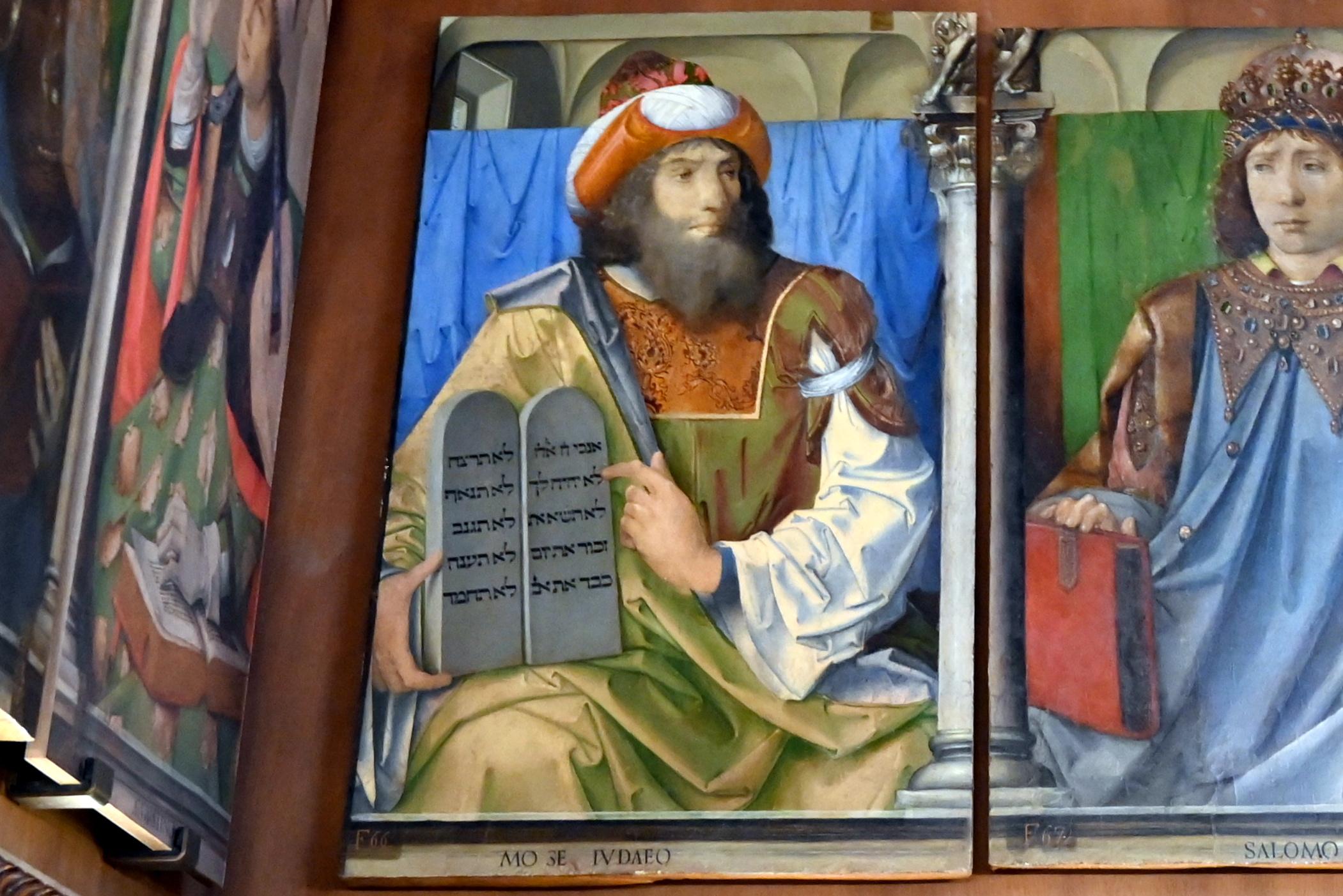 Joos van Wassenhove (Justus van Gent) (1465–1473), Mose, Urbino, Palazzo Ducale, jetzt Urbino, Galleria Nazionale delle Marche, Saal 18, Undatiert, Bild 1/2