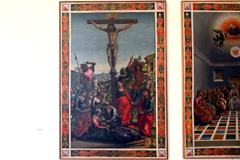 Luca Signorelli (1487–1517), Kreuzigung Christi, Urbino, Chiesa di Santo Spirito, jetzt Urbino, Galleria Nazionale delle Marche, Saal 23, 1494, Bild 1/2