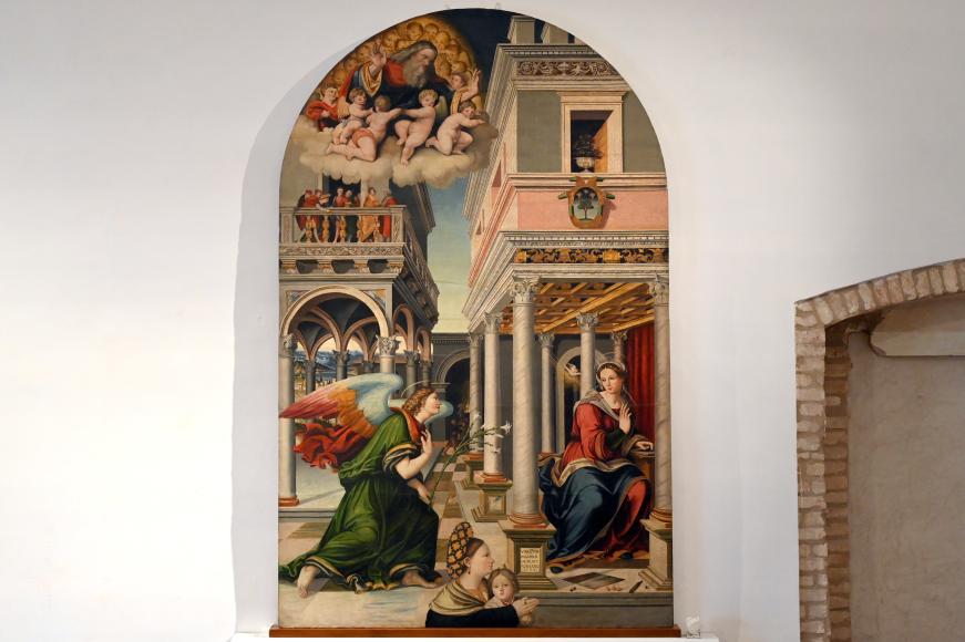 Vincenzo Pagani (1532), Mariä Verkündigung, Urbino, Galleria Nazionale delle Marche, Saal 24, 1532, Bild 1/2