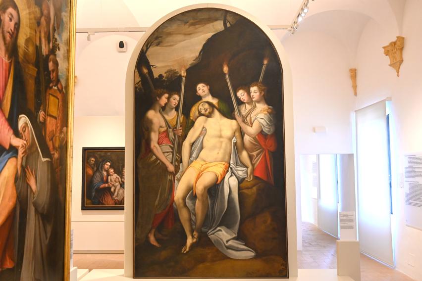 Federico Zuccari (1566–1608), Der tote Christus wird von fünf Engeln zum Grab getragen, Urbino, Chiesa del Crocifisso Miracoloso di Urbino, jetzt Urbino, Galleria Nazionale delle Marche, Obergeschoß Saal 9, um 1566