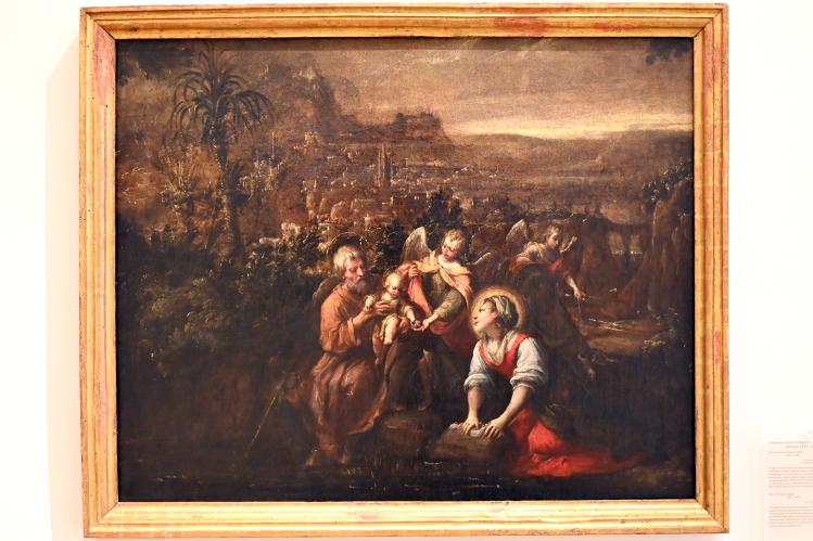Giovanni Andrea Donducci (Mastellétta) (1608–1620), Ruhe auf der Flucht nach Ägypten, Urbino, Galleria Nazionale delle Marche, Obergeschoß Saal 12, 1601–1625, Bild 1/2