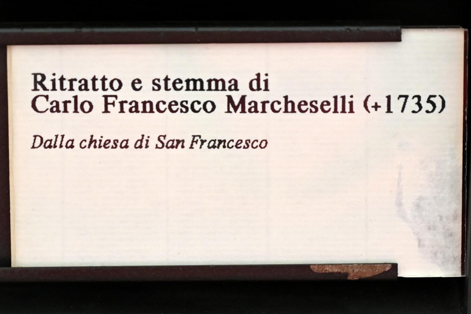 Porträtbüste des Carlo Francesco Marcheselli (gest. 1735), Rimini, Chiesa di San Francesco Saverio (del Suffragio), jetzt Rimini, Stadtmuseum, Saal 2, Undatiert, Bild 3/3