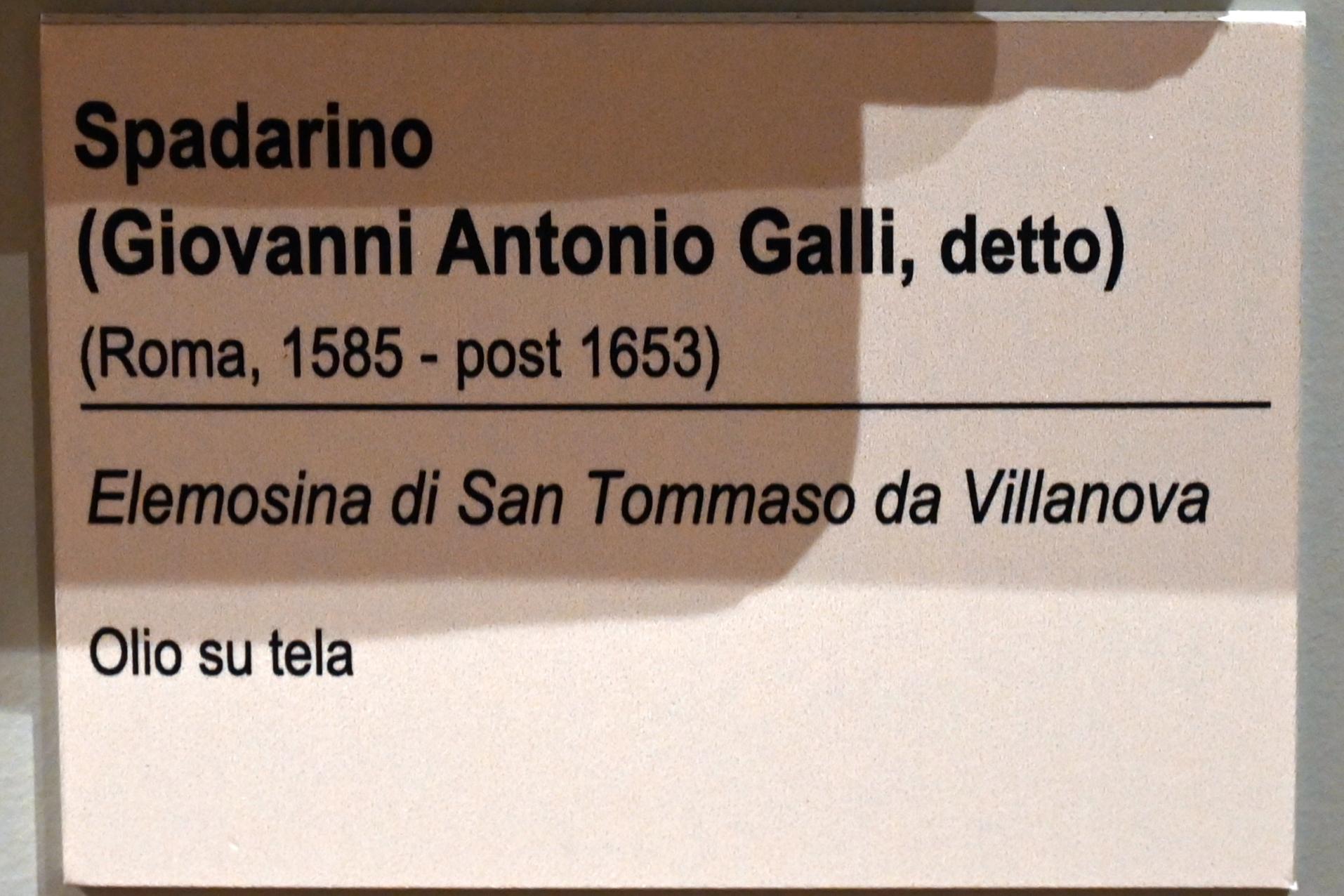 Giovanni Antonio Galli (Lo Spadarino) (1612–1630), Almosenspende des heiligen Thomas von Villanova, Ancona, Pinacoteca civica Francesco Podesti, Obergeschoss Saal 5, Undatiert, Bild 2/2
