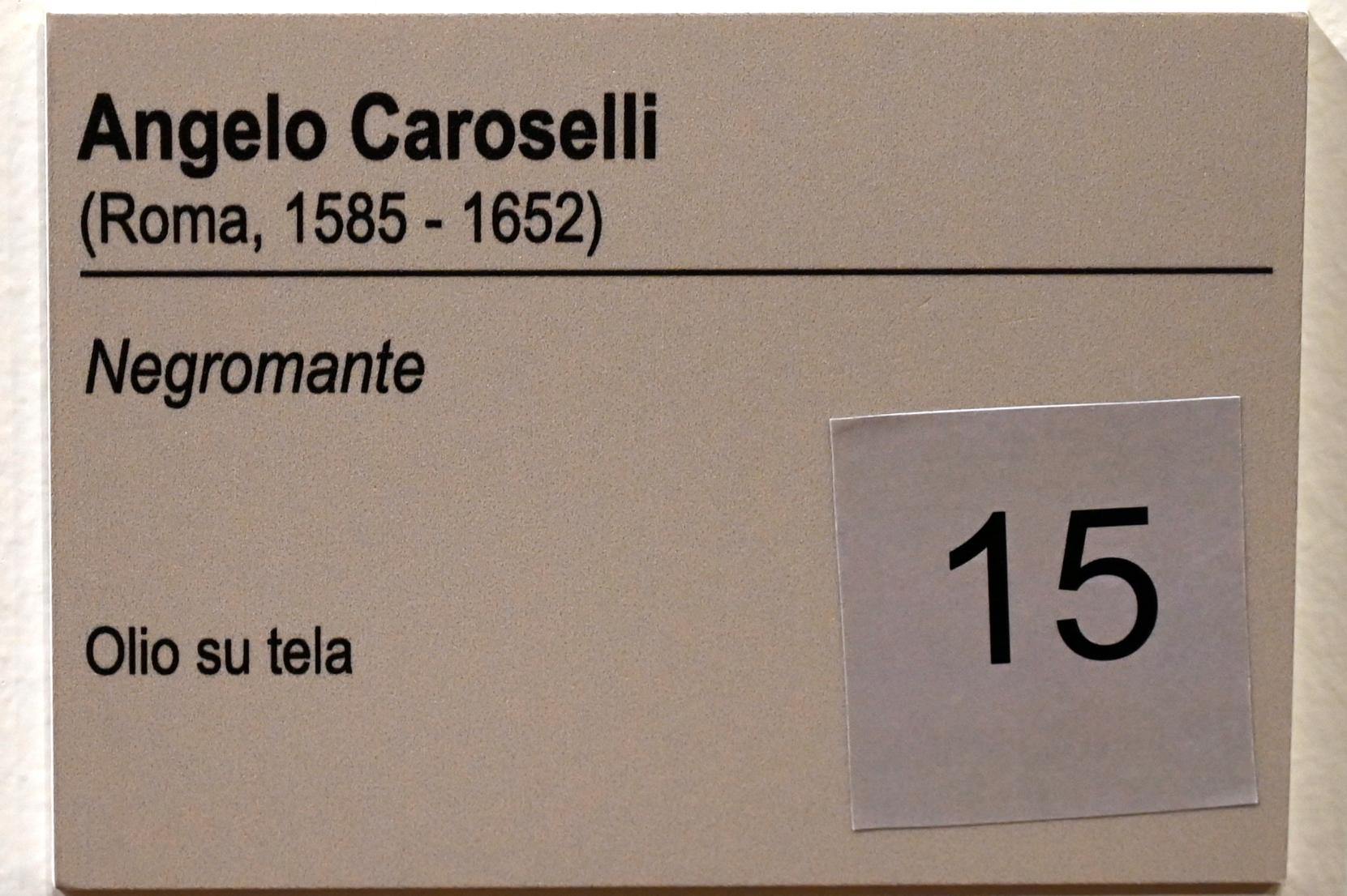 Angelo Caroselli (1615–1625), La Negromante, Ancona, Pinacoteca civica Francesco Podesti, Obergeschoss Saal 5, 1. Hälfte 17. Jhd., Bild 2/2