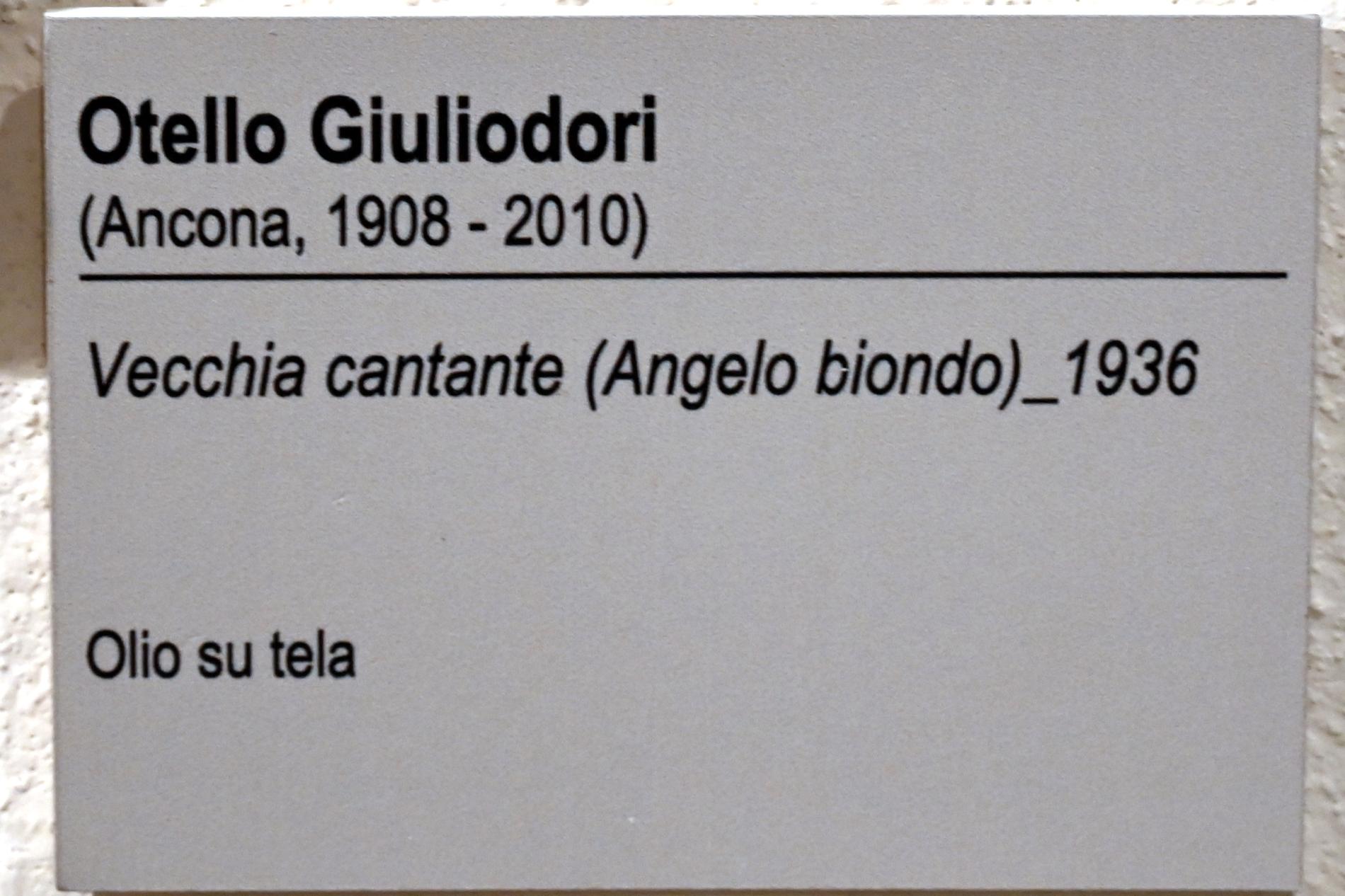 Otello Giuliodori (1936), Alternde Sängerin (Blonder Engel), Ancona, Pinacoteca civica Francesco Podesti, Zwischenetage Saal 1, 1936, Bild 2/2