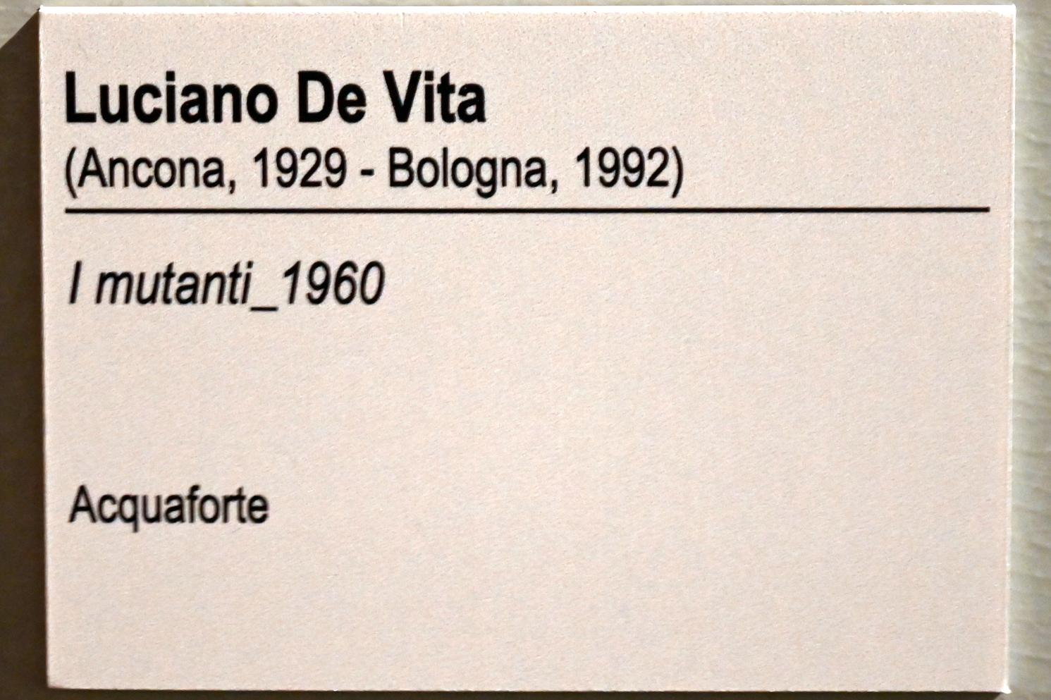 Luciano De Vita (1960), Die Mutanten, Ancona, Pinacoteca civica Francesco Podesti, Zwischenetage Saal 1, 1960, Bild 3/3