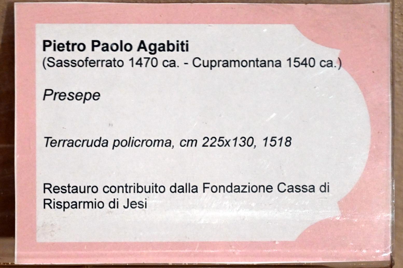 Pietro Paolo Agabiti (1516–1528), Krippe, Jesi, Städtische Kunstgalerie, Saal 2, 1518, Bild 2/2