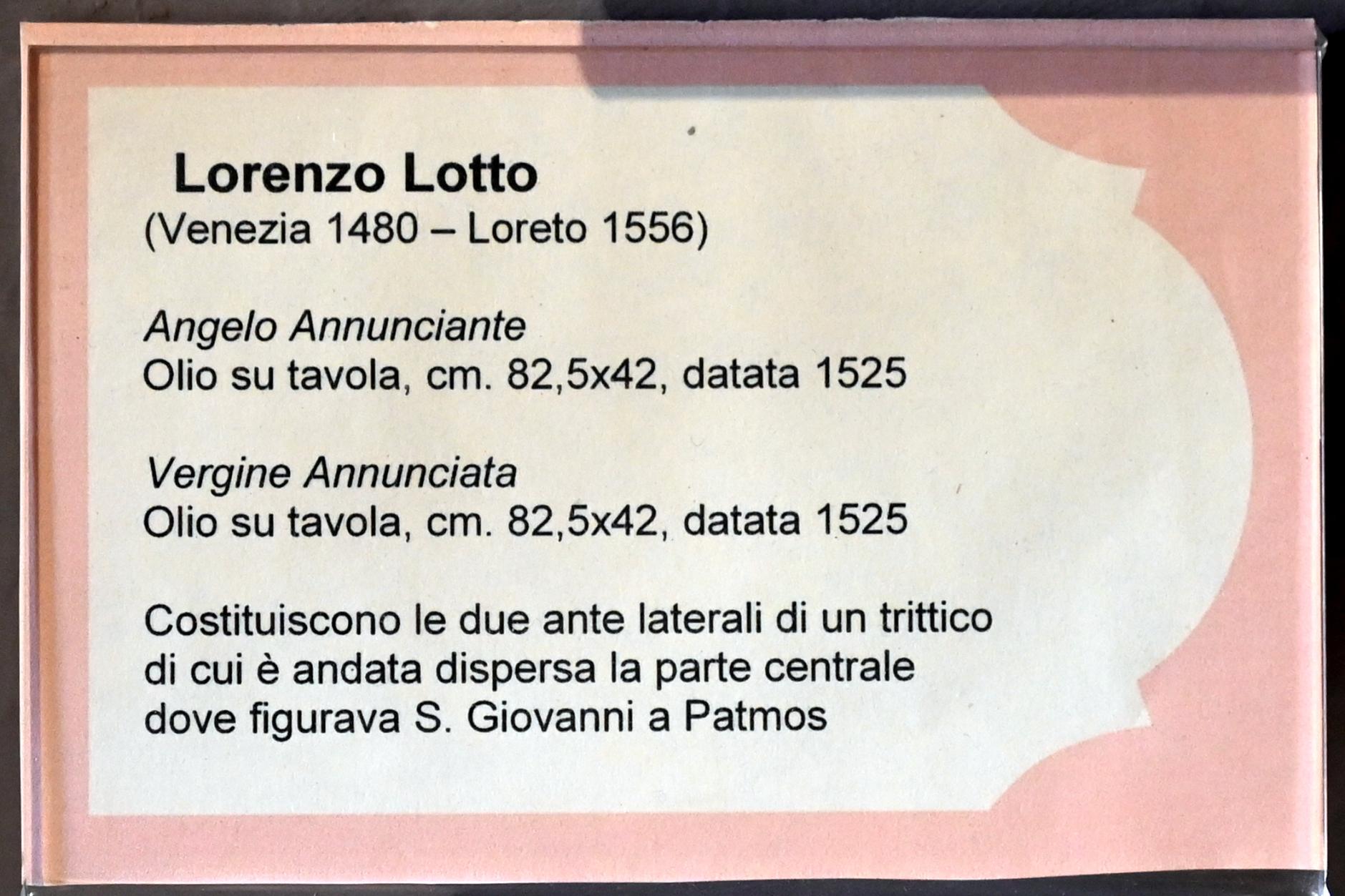Lorenzo Lotto (1503–1549), Mariä Verkündigung, Jesi, Städtische Kunstgalerie, Saal 4, 1525, Bild 2/2