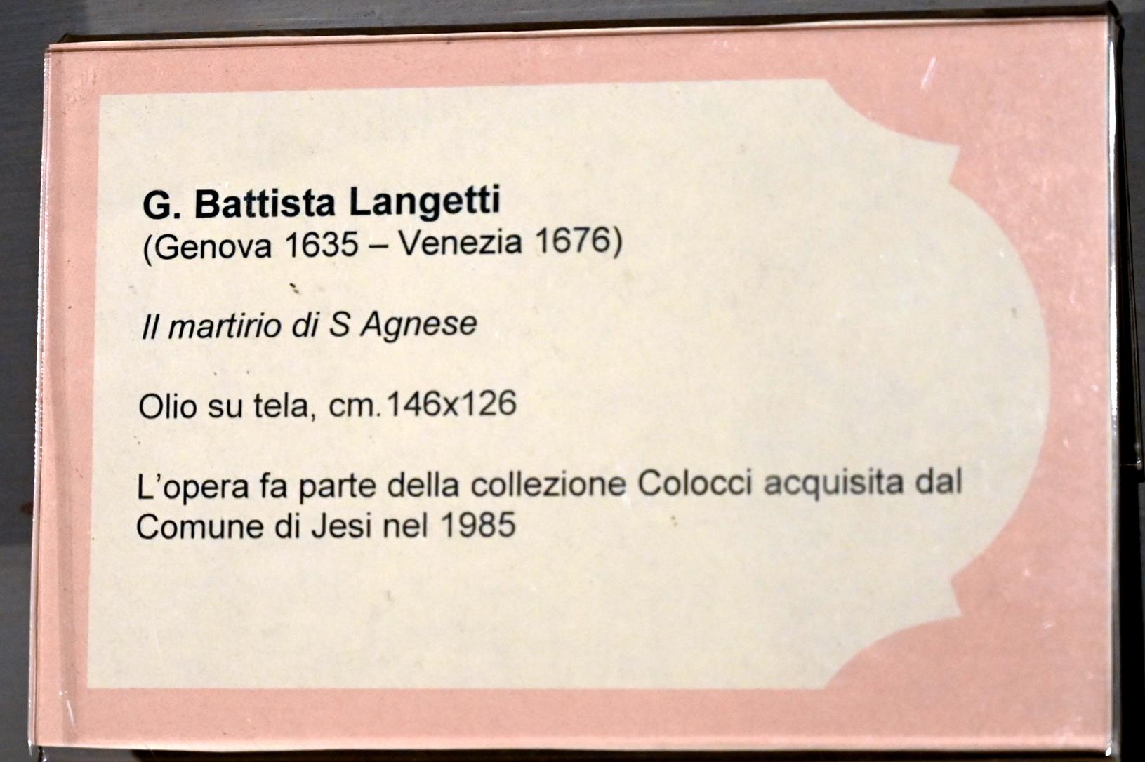 Giovanni Battista Langetti (Undatiert), Martyrium der heiligen Agnes, Jesi, Städtische Kunstgalerie, Saal 7, Undatiert, Bild 2/2