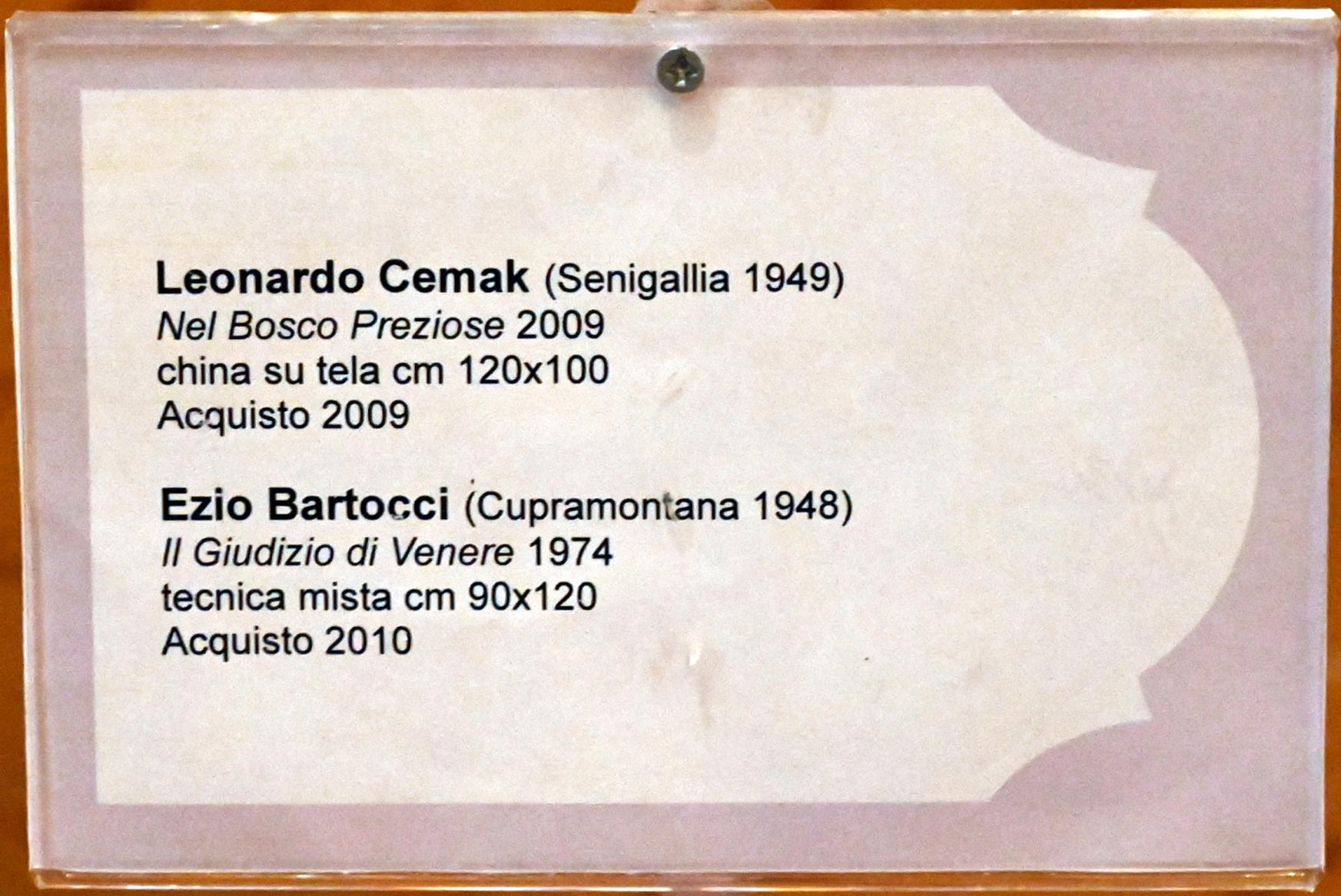 Ezio Bartocci (1974), Urteil der Venus, Jesi, Städtische Kunstgalerie, Obergeschoss Saal 7, 1974, Bild 2/2
