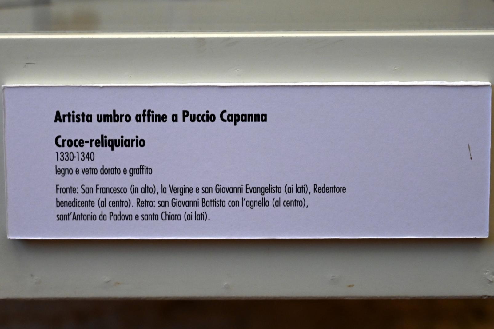 Puccio Capanna (Umkreis) (1335), Kreuzreliquie, Gubbio, Pinacoteca Comunale im Palazzo dei Consoli, Obergeschoss Saal 1, 1330–1340, Bild 2/2