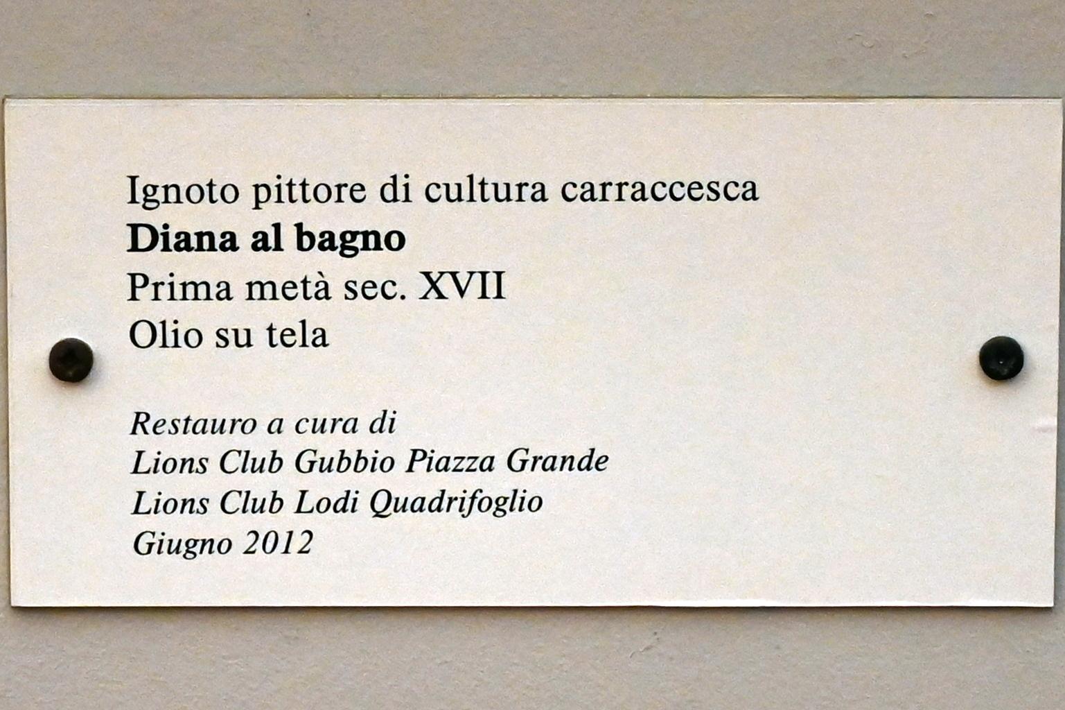 Diana im Bade, Gubbio, Pinacoteca Comunale im Palazzo dei Consoli, Obergeschoss Saal 5, 1. Hälfte 17. Jhd., Bild 2/2