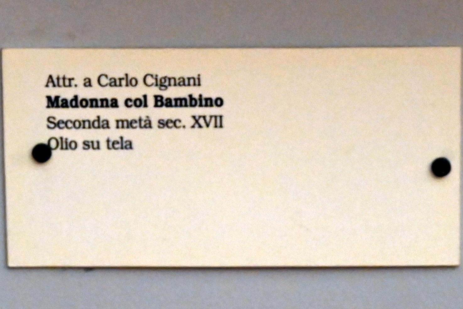 Carlo Cignani (1650–1680), Maria mit Kind, Gubbio, Pinacoteca Comunale im Palazzo dei Consoli, Obergeschoss Saal 5, 2. Hälfte 17. Jhd., Bild 2/2