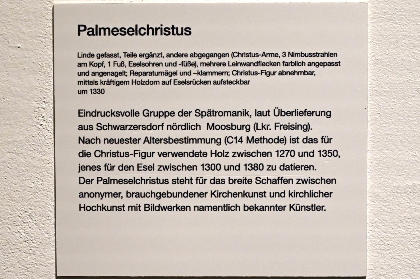 Palmeselchristus, Schwarzersdorf, Kirche St. Michael, jetzt Erding, Museum Erding, Volkskunst, um 1330, Bild 3/3