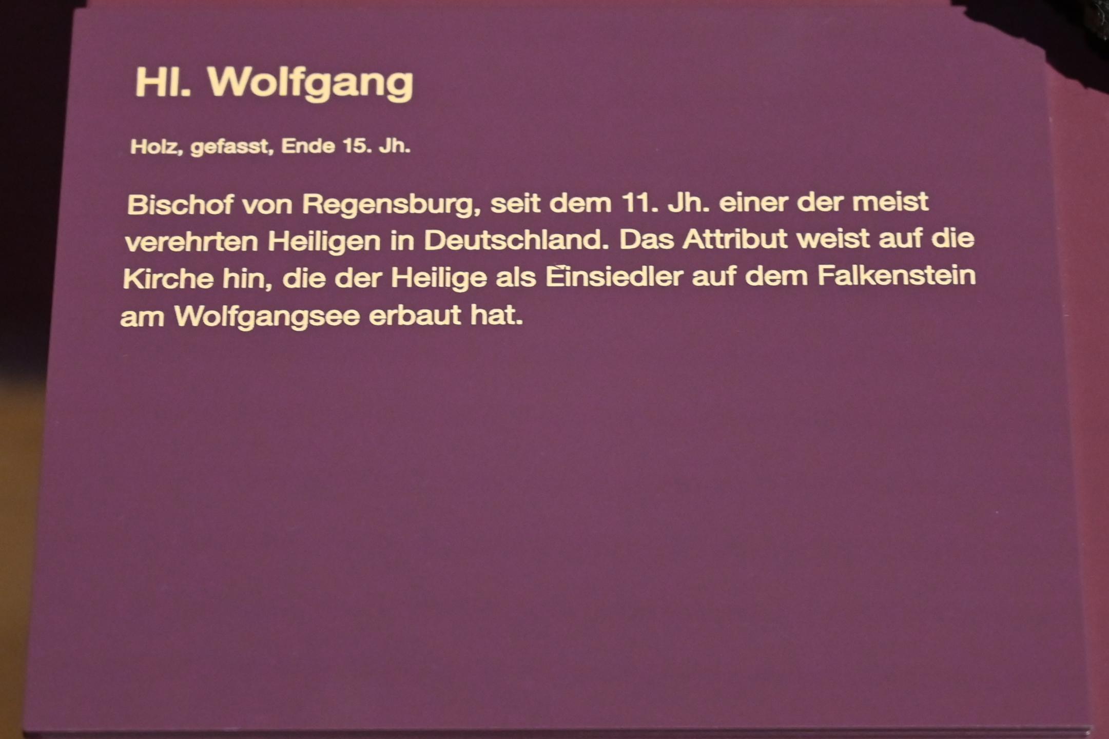 Hl. Wolfgang, Erding, Museum Erding, Kirchenkunst, Ende 15. Jhd., Bild 2/2