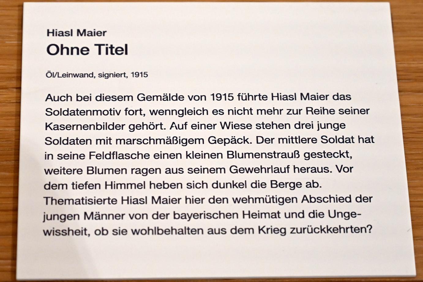 Hiasl Maier-Erding (Matthias Maier) (1915–1932), Ohne Titel, Erding, Museum Erding, Erdinger Künstler, 1915, Bild 2/2