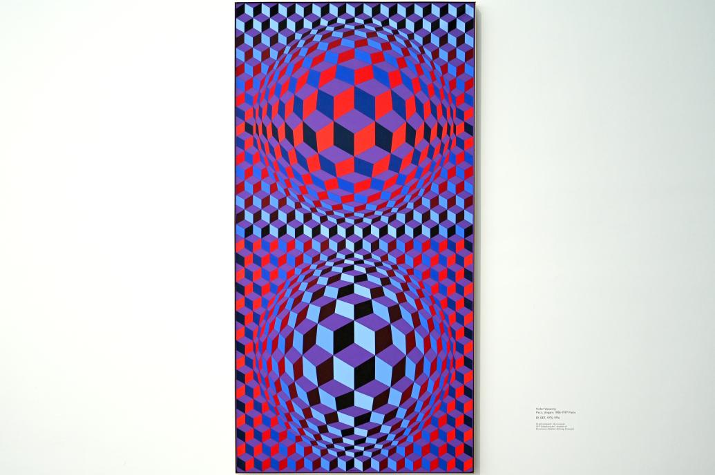 Victor Vasarely (1957–1975), BI-OET, München, Pinakothek der Moderne, Gang im Ostflügel 2022, 1974–1976, Bild 1/2