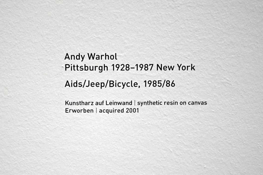 Andy Warhol (1956–1986), Aids/Jeep/Bicycle, München, Pinakothek der Moderne, Gang im Ostflügel 2022, 1985–1986, Bild 2/2