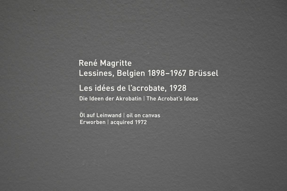 René Magritte (1926–1967), Die Ideen der Akrobatin (Les idées de l'acrobate), München, Pinakothek der Moderne, Saal 16 2022, 1928, Bild 2/2