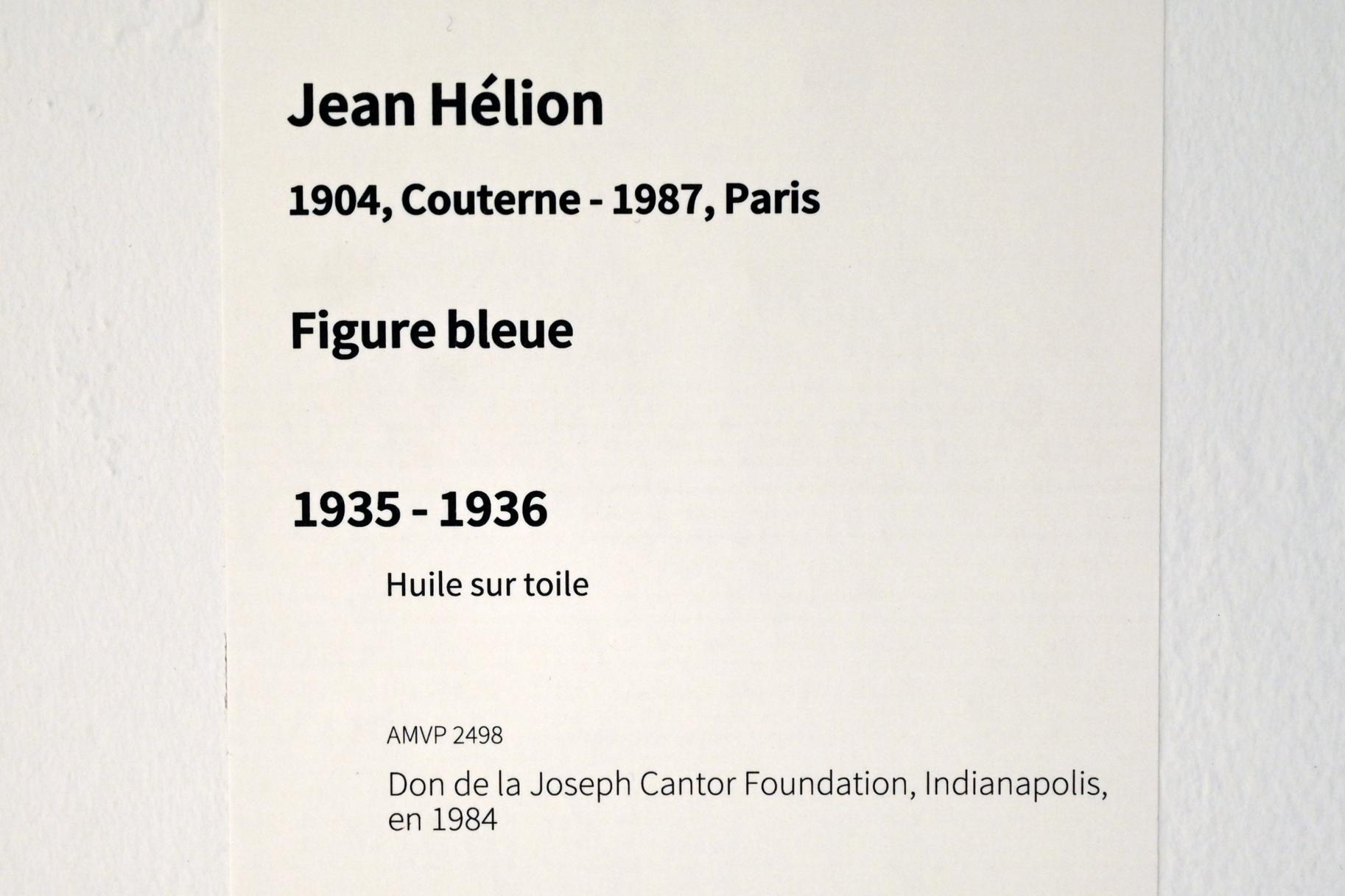 Jean Hélion (1933–1951), Blaue Figur, Paris, Musée d’art moderne de la Ville de Paris, Saal 1, 1935–1936, Bild 2/2
