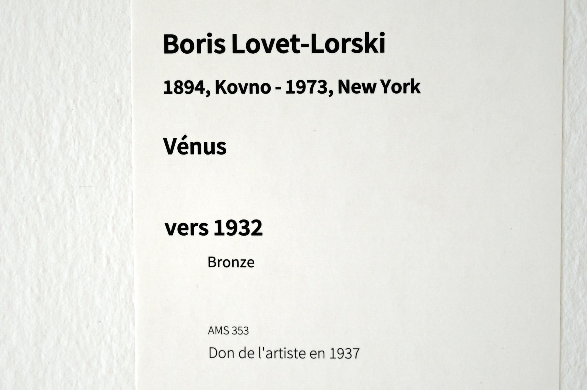 Boris Lovet-Lorski (1932), Venus, Paris, Musée d’art moderne de la Ville de Paris, Saal 2, um 1932, Bild 4/4