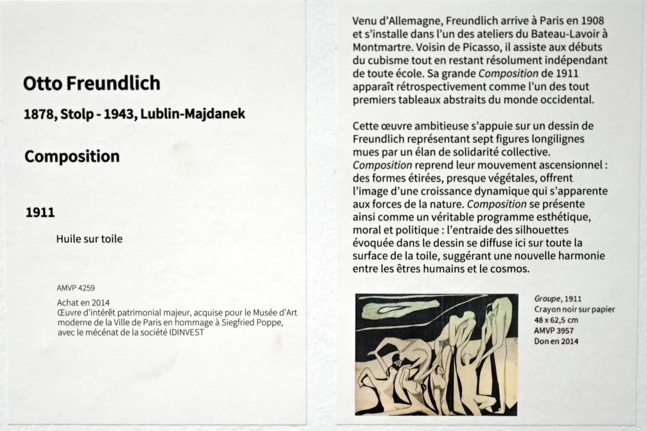 Otto Freundlich (1910–1939), Komposition, Paris, Musée d’art moderne de la Ville de Paris, Saal 5, 1911, Bild 2/2