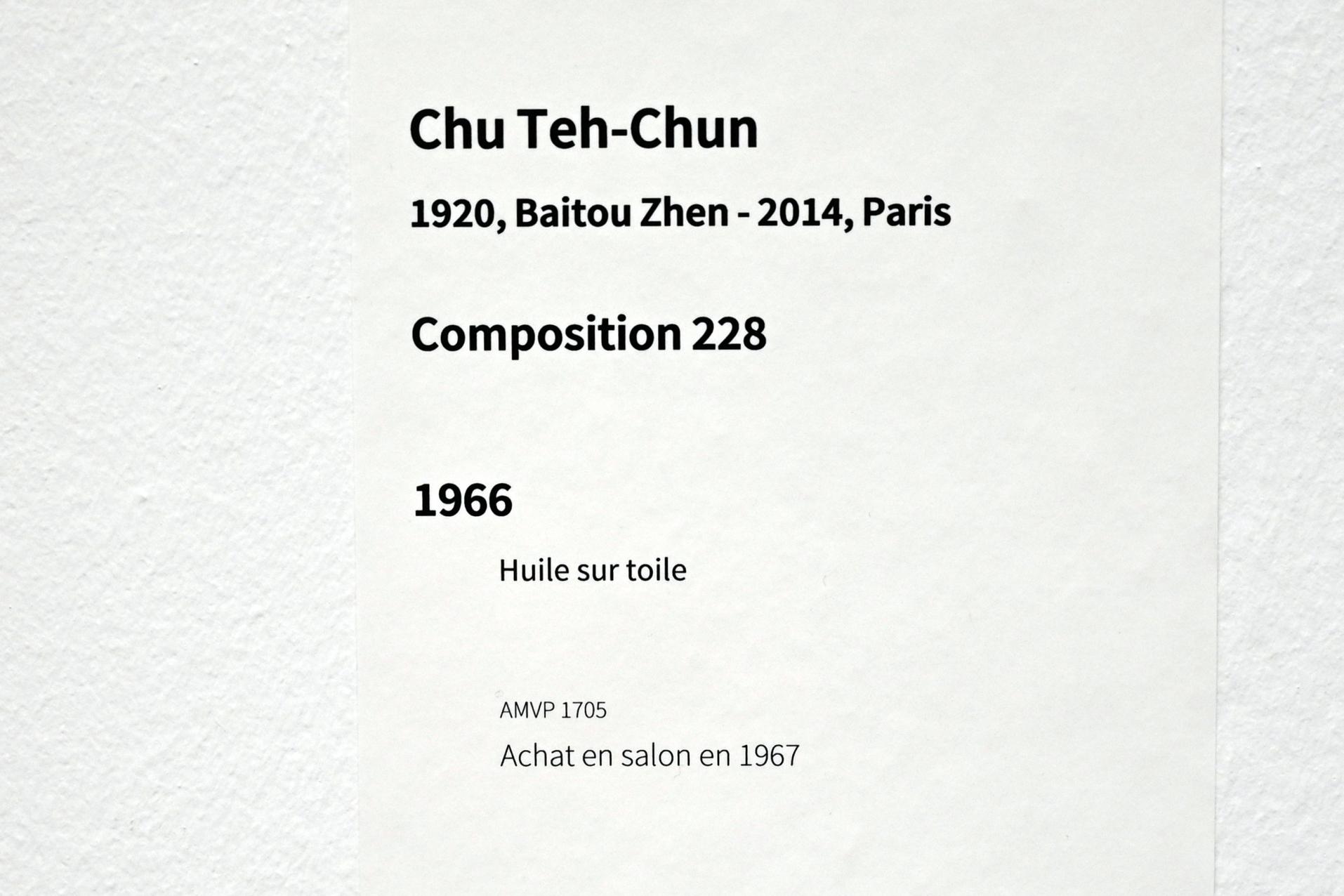 Chu Teh-Chun (1966), Komposition 228, Paris, Musée d’art moderne de la Ville de Paris, Saal 7, 1966, Bild 2/2