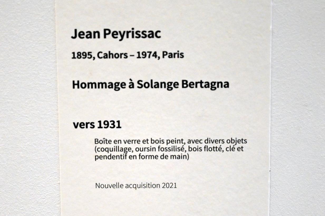 Jean Peyrissac (1923–1931), Hommage an Solange Bertagna, Paris, Musée d’art moderne de la Ville de Paris, Saal 10, um 1931, Bild 3/3