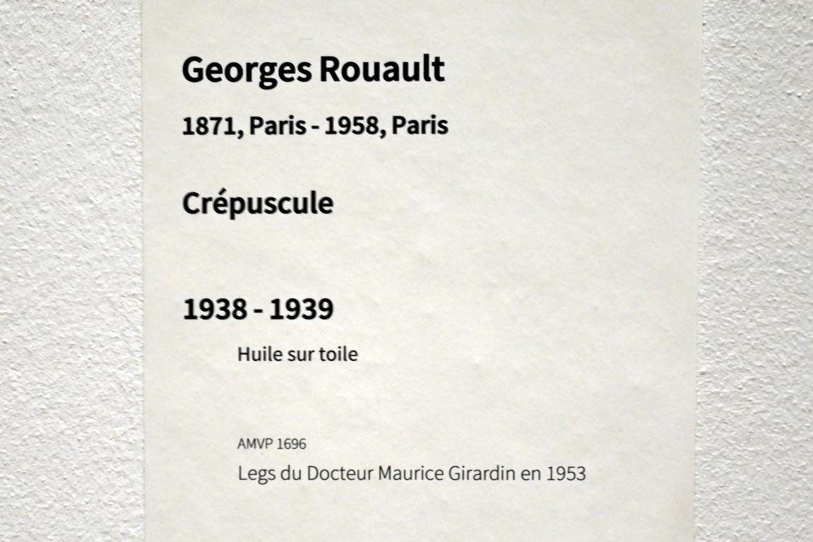 Georges Rouault (1907–1945), Dämmerung, Paris, Musée d’art moderne de la Ville de Paris, Saal 11, 1938–1939, Bild 2/2