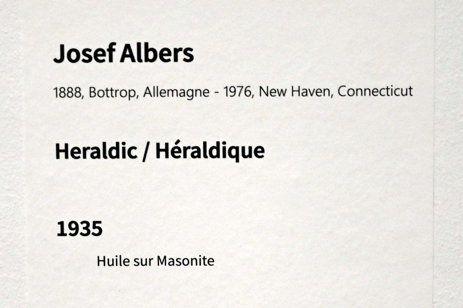 Josef Albers (1927–1967), Heraldik, Paris, Musée d’art moderne de la Ville de Paris, Saal 12, 1935, Bild 2/2