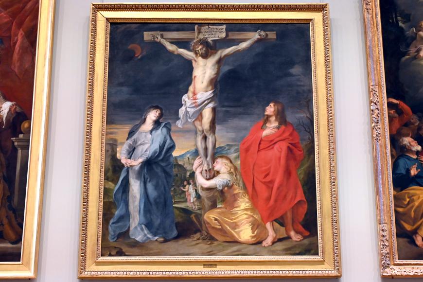 Peter Paul Rubens (Werkstatt) (1615–1635), Christus am Kreuz zwischen den heiligen Maria, Johannes und Maria Magdalena, Paris, Musée du Louvre, Saal 800, um 1617–1619, Bild 1/2