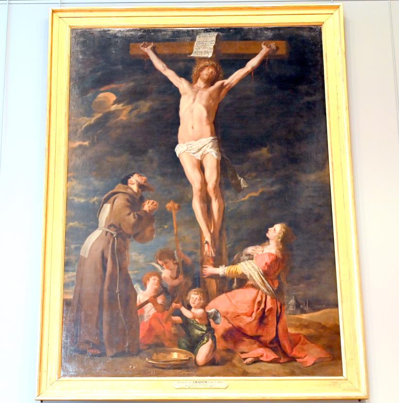 Gaspar de Crayer (1629–1652), Christus am Kreuz zwischen den heiligen Maria Magdalena und Franziskus, Paris, Musée du Louvre, Saal 800, um 1629–1630, Bild 1/2
