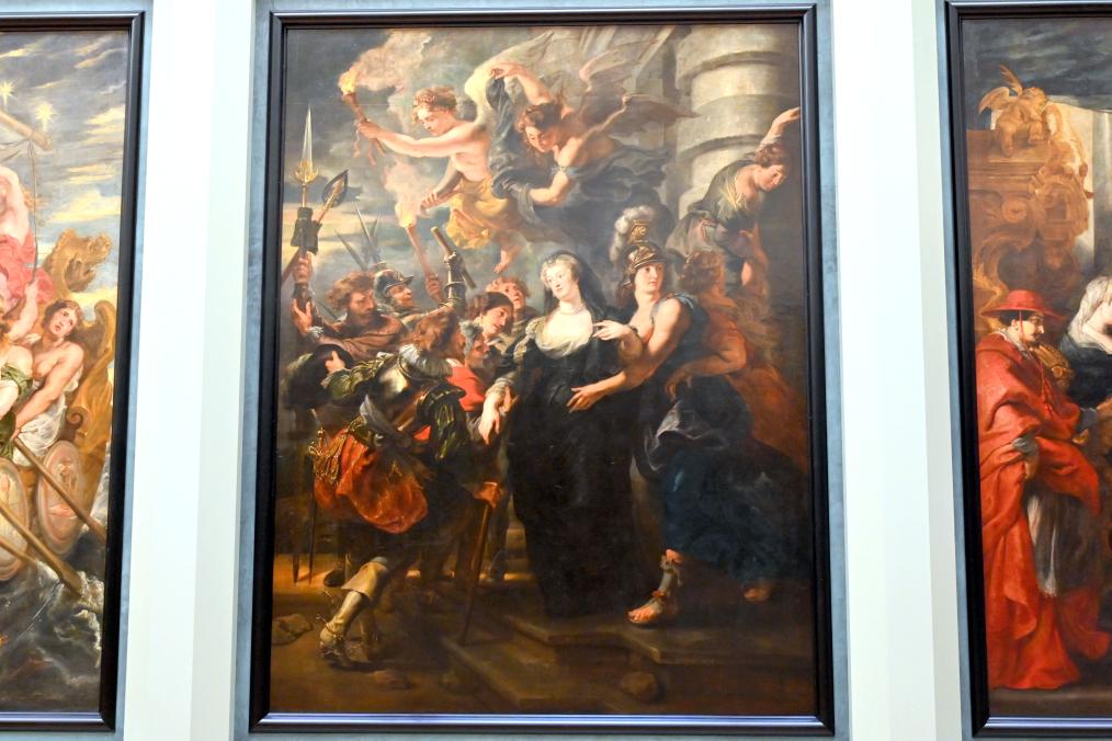 Peter Paul Rubens (1598–1650), Die Königin flieht in der Nacht vom 21. auf den 22. Februar 1619 aus dem Schloss Blois, Paris, Musée du Louvre, Saal 801, 1. Viertel 17. Jhd., Bild 1/2
