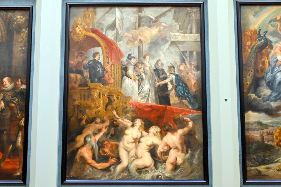 Peter Paul Rubens (1598–1640), Die Anlandung der Königin in Marseille am 3. November 1600, Paris, Musée du Louvre, Saal 801, 1. Viertel 17. Jhd., Bild 1/2