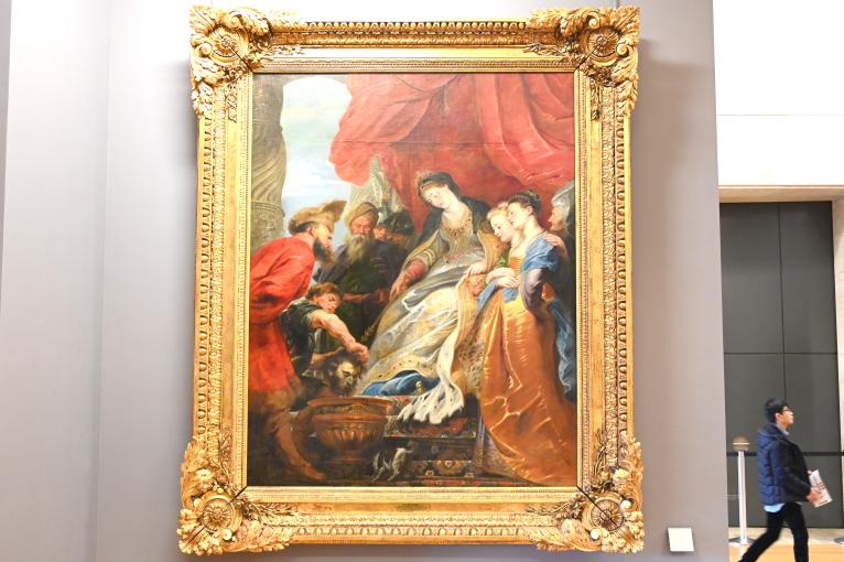 Peter Paul Rubens (1598–1640), Tomyris taucht den Kopf des Kyros in Blut, um ihren Sohn zu rächen, Paris, Musée du Louvre, Saal 802, um 1620–1625, Bild 1/2