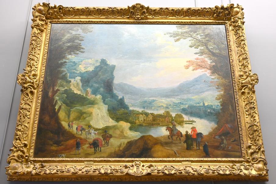 Joos de Momper (1595–1625), Der See (Landschaft mit Reisenden), Paris, Musée du Louvre, Saal 802, um 1620–1630, Bild 1/2