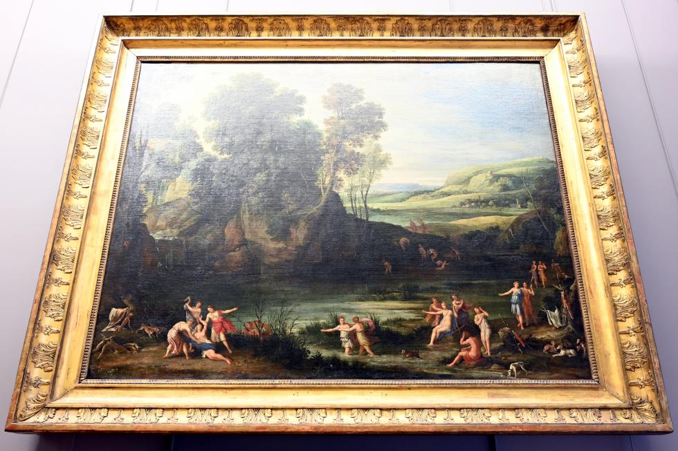 Paul Bril (1592–1624), Diana entdeckt die Schwangerschaft der Kallisto, Paris, Musée du Louvre, Saal 802, um 1615–1620, Bild 1/2