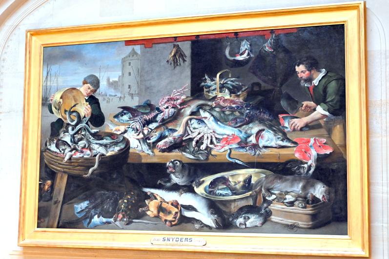 Frans Snyders (Nachahmer) (Undatiert), Fischhändler an ihrem Stand, Paris, Musée du Louvre, Richelieu, Treppenhaus Nord, 2. Stock, Undatiert, Bild 1/2