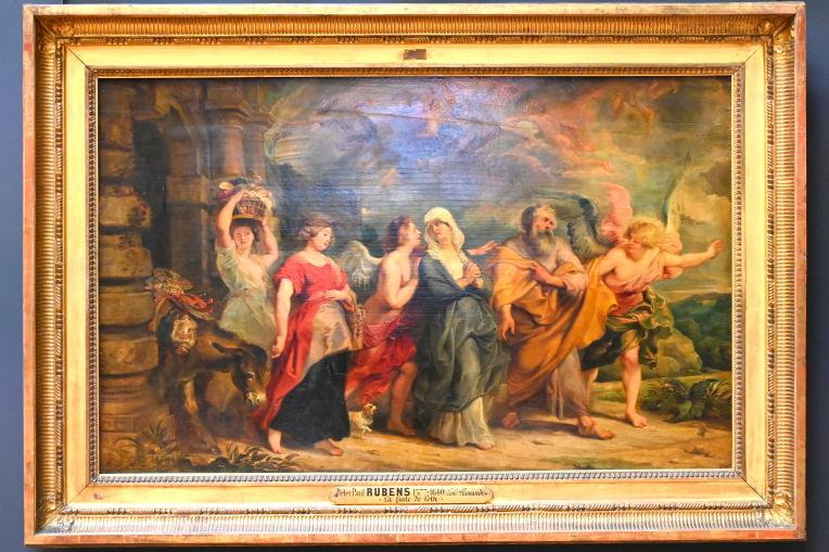 Peter Paul Rubens (1598–1650), Lot und seine Familie verlassen Sodom, geführt von Engeln (Lot auf der Flucht), Paris, Musée du Louvre, Saal 855, 1625
