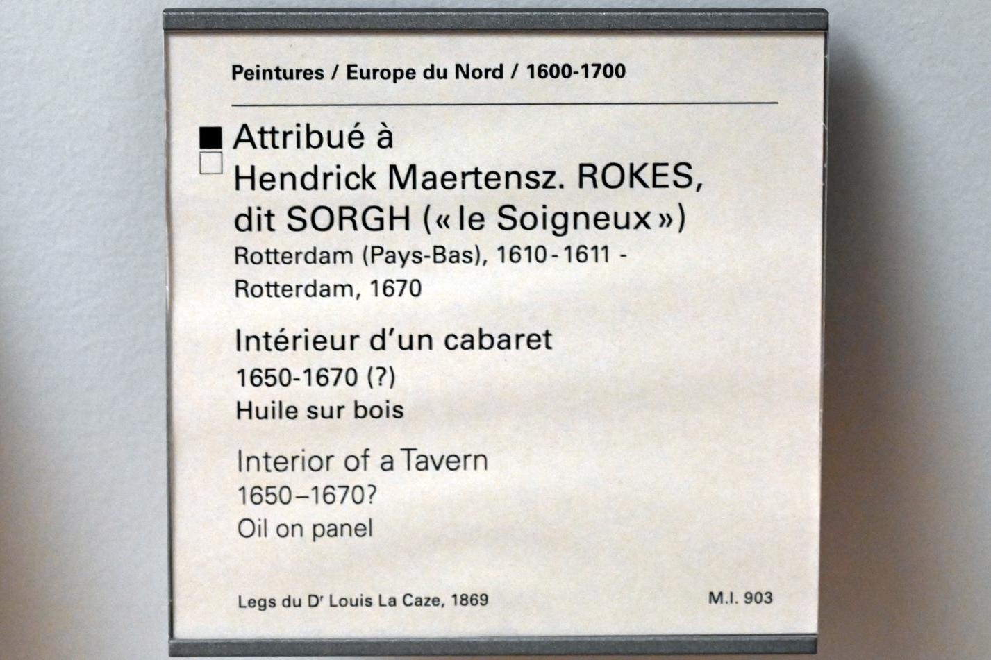 Hendrick Martensz. Sorgh (1643–1660), Interieur einer Taverne, Paris, Musée du Louvre, Saal 857, um 1650–1670, Bild 2/2
