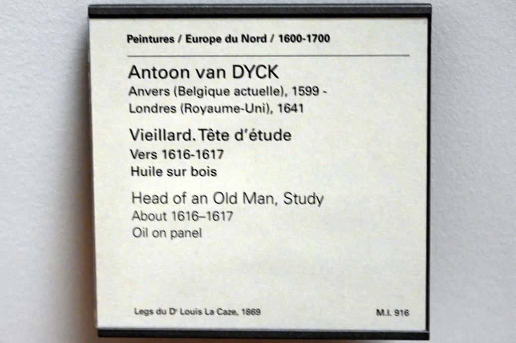 Anthonis (Anton) van Dyck (1614–1641), Kopfstudie eines alten Mannes, Paris, Musée du Louvre, Saal 856, um 1616–1617, Bild 2/2